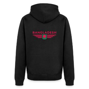 Bangladesh Design – Fierté et culture - Veste à capuche bio Premium Unisexe - noir - Dos - Nico (187cm)