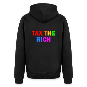 Tax the rich - Veste à capuche bio Premium Unisexe - noir - Dos - Nico (187cm)