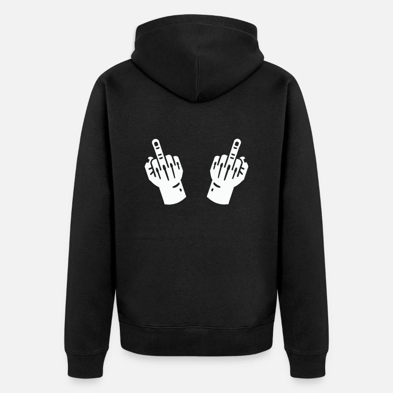 Main du majeur 2 - Veste à capuche bio Premium Unisexe - noir