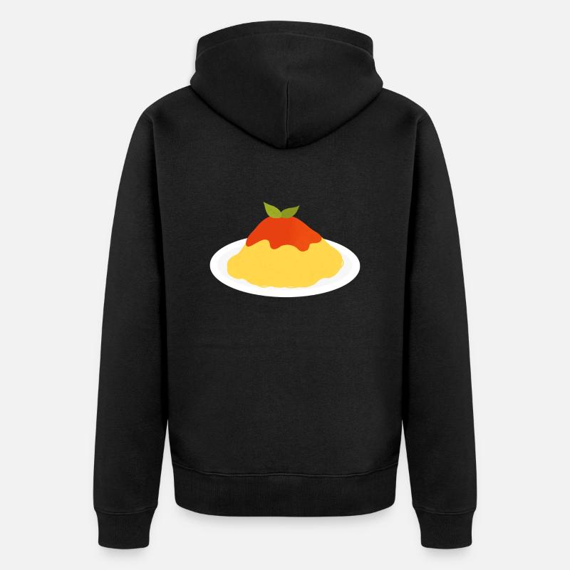 Spaghetti mit Tomatensauce - Unisex Premium Bio Zip Hoodie - Schwarz