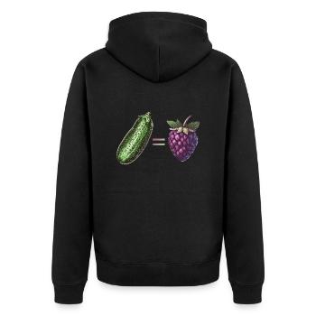 Concombre = baie | Les concombres sont des baies | Millésime - Veste à capuche bio Premium Unisexe - noir - Dos - Nico (187cm)