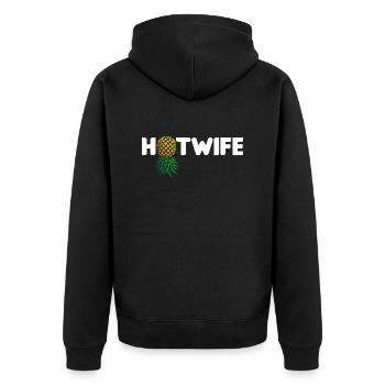 Hotwife Upside Down Pineapple Swinger Hot Wife - Unisex Premium Organic Zip Hoodie - black - Back - Nico (187cm)