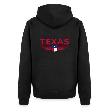 Texas Fan T-Shirt – Lone Star Style - Veste à capuche bio Premium Unisexe - noir - Dos - Nico (187cm)