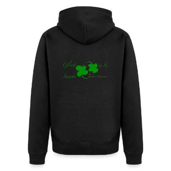 Glück - Unisex Premium Bio Zip Hoodie - Schwarz - Hinten - Nico (187cm)