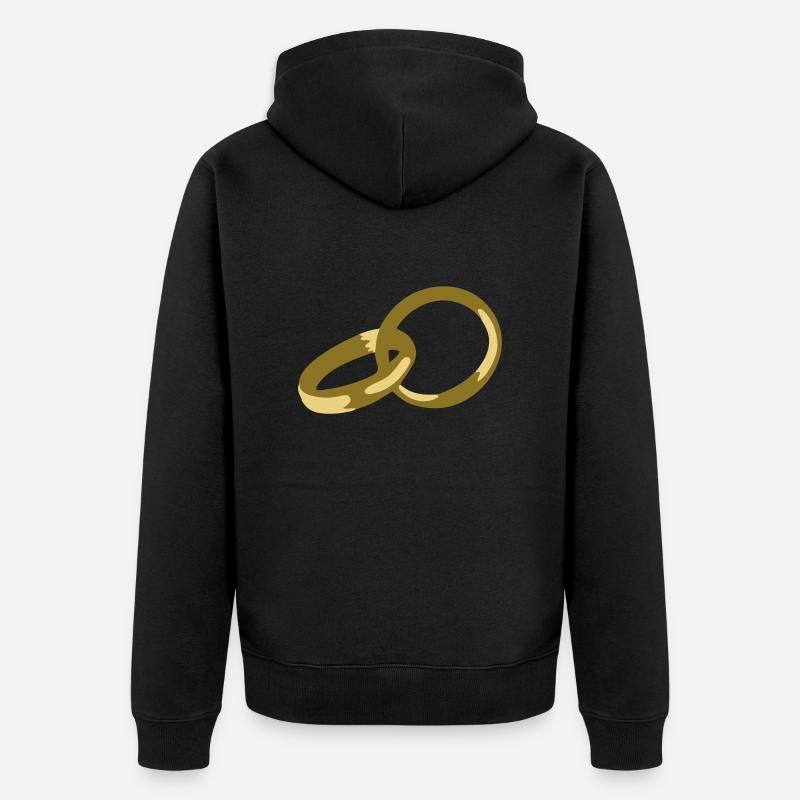 Alliances, bagues, de mariage, mariés - Veste à capuche bio Premium Unisexe - noir