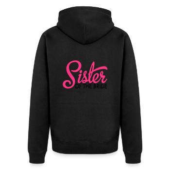 bride - Unisex Premium Organic Zip Hoodie - black - Back - Nico (187cm)