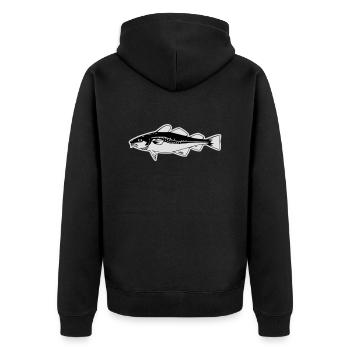 Fish, Cod, Dorsch - Unisex Premium Organic Zip Hoodie - black - Back - Nico (187cm)