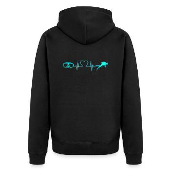 Scuba Diving Tauchen Herzschlag Diver Schnorcheln - Unisex Premium Bio Zip Hoodie - Schwarz - Hinten - Nico (187cm)
