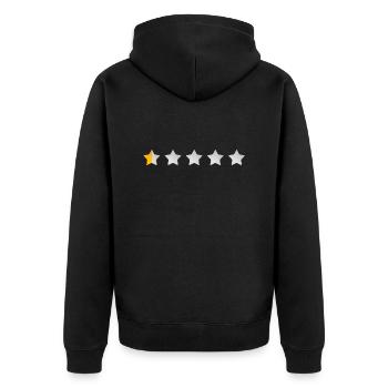 halber Stern - Unisex Premium Bio Zip Hoodie - Schwarz - Hinten - Nico (187cm)