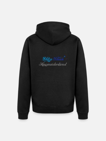 Blitze Blank Hausmeisterdienst - Unisex Premium Bio Zip Hoodie - Schwarz