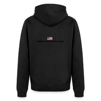 United States - Unisex Premium Organic Zip Hoodie - black - Back - Nico (187cm)