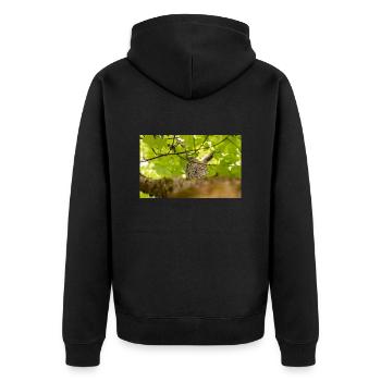 Baum - Unisex Premium Bio Zip Hoodie - Schwarz - Hinten - Nico (187cm)
