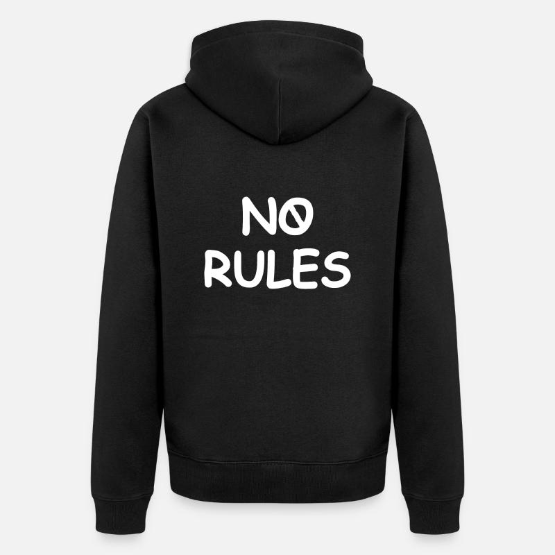No rules Simple White - Unisex Premium Bio Zip Hoodie - Schwarz