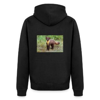 Pine Marten - Unisex Premium Organic Zip Hoodie - black - Back - Nico (187cm)