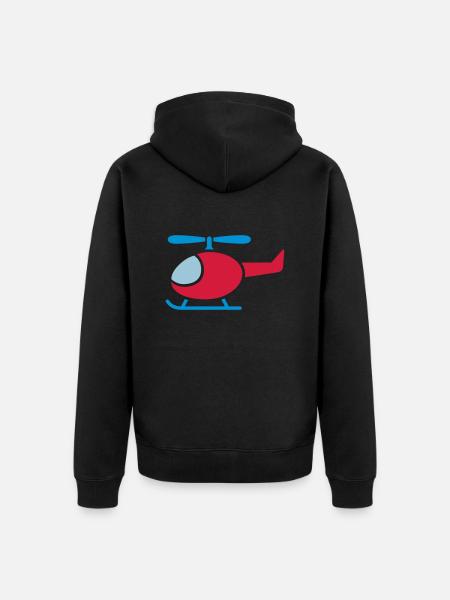 Helicopter Helicopter - Unisex Premium Organic Zip Hoodie - black