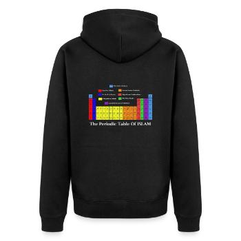 Periodic Table of Islam Muslim Eid Gift - Unisex Premium Organic Zip Hoodie - black - Back - Nico (187cm)