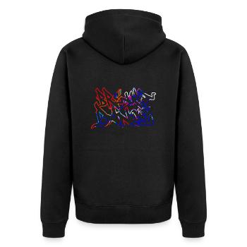 Hip Hop Breakdance Jungs Mädchen Hiphop Bboy BGir - Unisex Premium Bio Zip Hoodie - Schwarz - Hinten - Nico (187cm)