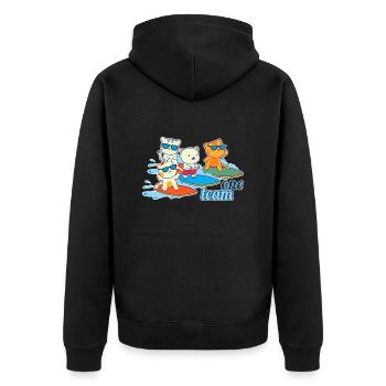 équipe famille chat surf enterrement de vie de jeune fille animal - Veste à capuche bio Premium Unisexe - noir - Dos - Nico (187cm)