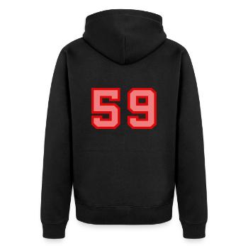 Cool Retro Retrostyle Jersey Number Back Number - Unisex Premium Organic Zip Hoodie - black - Back - Nico (187cm)