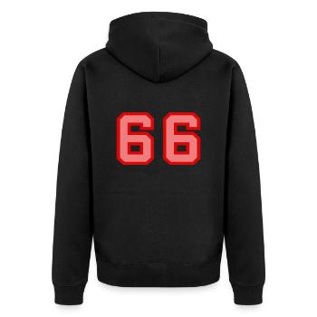 Coole Retro Retrostyle Jersey Nummer Rückennummer - Unisex Premium Bio Zip Hoodie - Schwarz - Hinten - Nico (187cm)