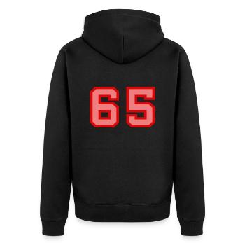 Cool Retro Retrostyle Jersey Number Back Number - Unisex Premium Organic Zip Hoodie - black - Back - Nico (187cm)