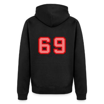 Cool Retro Retrostyle Numéro de maillot numéro de dos - Veste à capuche bio Premium Unisexe - noir - Dos - Nico (187cm)