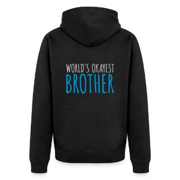 Logo de Brother le plus correct du monde - Veste à capuche bio Premium Unisexe - noir - Dos - Nico (187cm)