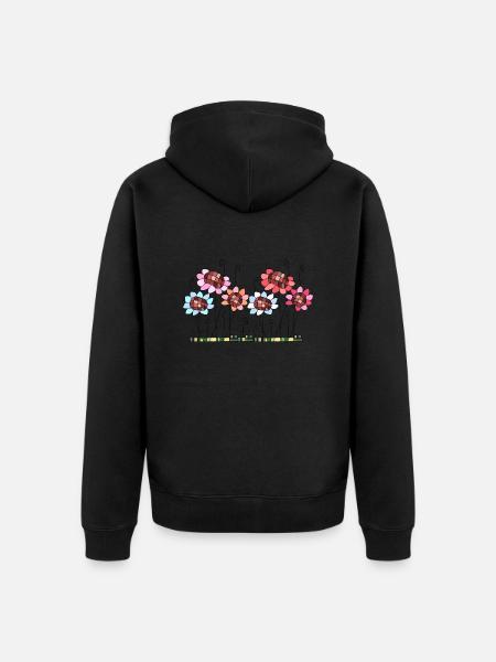 Fleur - Veste à capuche bio Premium Unisexe - noir