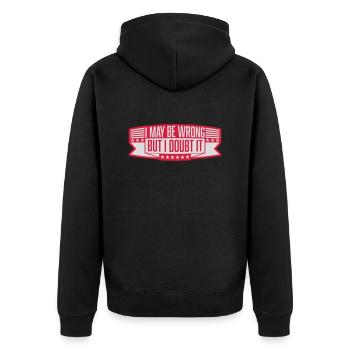 I may be wrong - Unisex Premium Organic Zip Hoodie - black - Back - Nico (187cm)