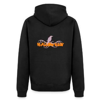 Halloween - Raven - Unisex Premium Organic Zip Hoodie - black - Back - Nico (187cm)