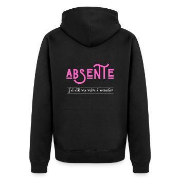 absente j'ai aidé ma mère à accoucher - Veste à capuche bio Premium Unisexe - noir - Dos - Nico (187cm)