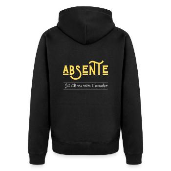 absente j'ai aidé ma mère à accoucher - Veste à capuche bio Premium Unisexe - noir - Dos - Nico (187cm)