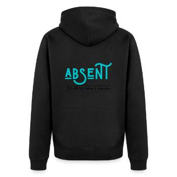 abwesend Ich half meiner Mutter bei der Geburt - Unisex Premium Bio Zip Hoodie - Schwarz - Hinten - Nico (187cm)