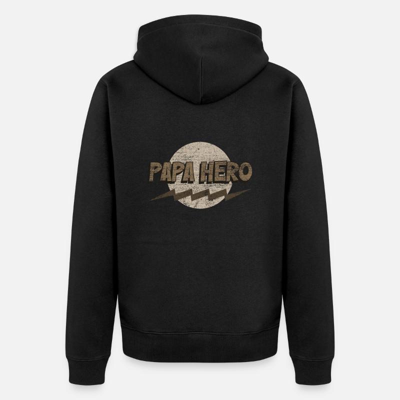 Papa Held - Unisex Premium Bio Zip Hoodie - Schwarz