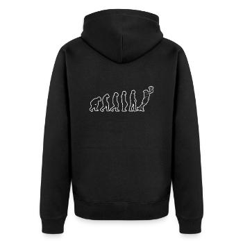 Basketball Verein Basketballer Basketballliebhaber - Unisex Premium Bio Zip Hoodie - Schwarz - Hinten - Nico (187cm)