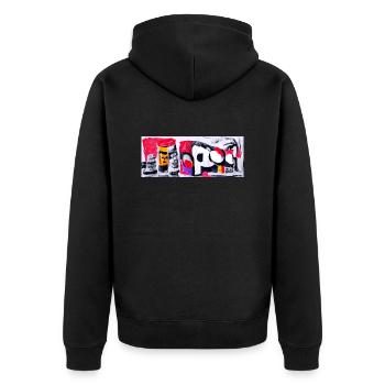 Pop Art 80s Style Banner - Unisex Premium Organic Zip Hoodie - black - Back - Nico (187cm)