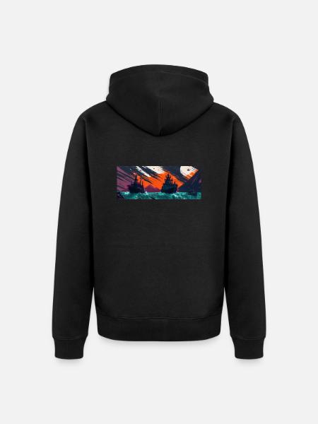 Shipy Ocean - Unisex Premium Bio Zip Hoodie - Schwarz