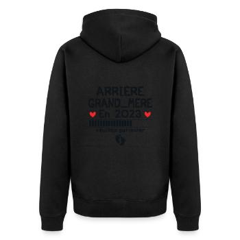 Arrière Grand Mère En 2023 - Veste à capuche bio Premium Unisexe - noir - Dos - Nico (187cm)