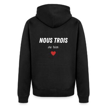 nous trois ou rien - Veste à capuche bio Premium Unisexe - noir - Dos - Nico (187cm)