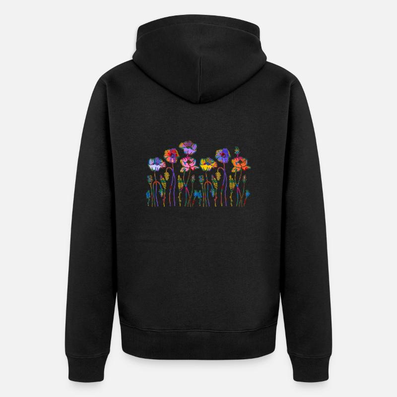 Fleur - Veste à capuche bio Premium Unisexe - noir