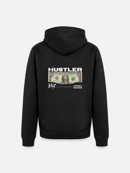 Hustler - Unisex Premium Organic Zip Hoodie - black