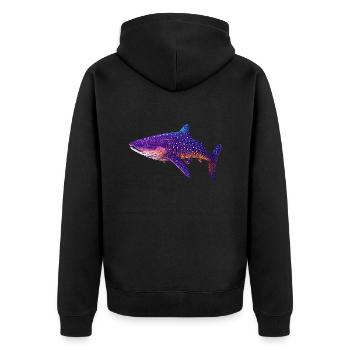 Un requin-baleine coloré est un animal magnifique - Veste à capuche bio Premium Unisexe - noir - Dos - Nico (187cm)