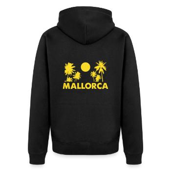 mallorca 1 - Unisex Premium Bio Zip Hoodie - Schwarz - Hinten - Nico (187cm)