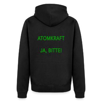 Atomkraft ja bitte - Unisex Premium Bio Zip Hoodie - Schwarz - Hinten - Nico (187cm)
