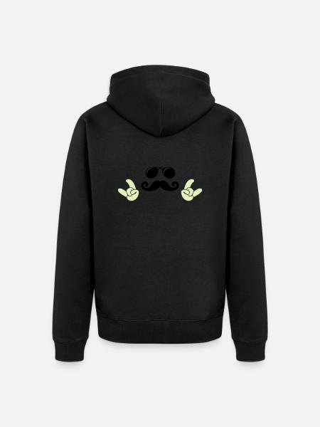 cool face - Unisex Premium Bio Zip Hoodie - Schwarz