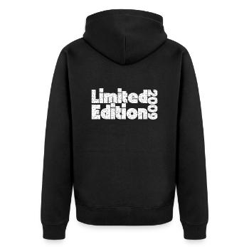Limited edition 2009 - Unisex Premium Organic Zip Hoodie - black - Back - Nico (187cm)