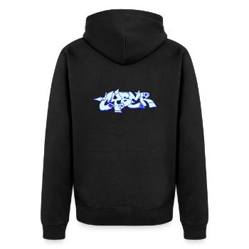 Graffiti Street Art Sprühfarben cooler Künstler Urban - Unisex Premium Bio Zip Hoodie - Schwarz - Hinten - Nico (187cm)