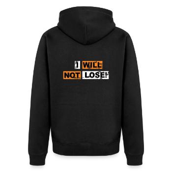 I will not lose saying lettering Graffiti - Unisex Premium Organic Zip Hoodie - black - Back - Nico (187cm)
