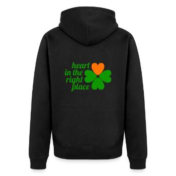 Saint Patrick, le cœur à la bonne place - Veste à capuche bio Premium Unisexe - noir - Dos - Nico (187cm)