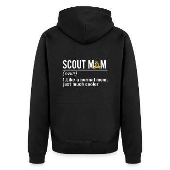 Scouting Funny Scout Mom Definition - Unisex Premium Organic Zip Hoodie - black - Back - Nico (187cm)